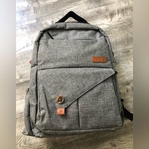 Hap Tim Grey Diaper Bag Backpack Gender Neutral Padded Back